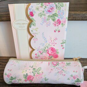 Laura Ashley Pink Floral Coquette Journal with Pencil Case Stationery Set